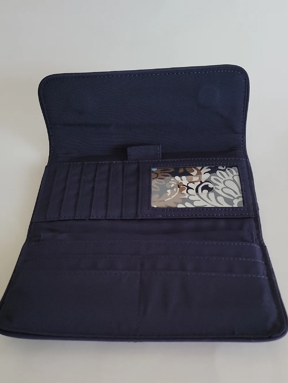 VERA BRADLEY DARK NAVY BLUE TRIFOlD CHECKBOOK WALLET - Picture 9 of 10